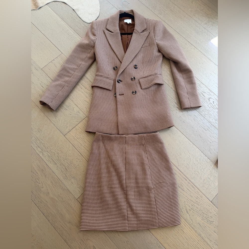 Favorite Daughter Houndstooth Double-Breasted Blazer, Pants Skirt Set